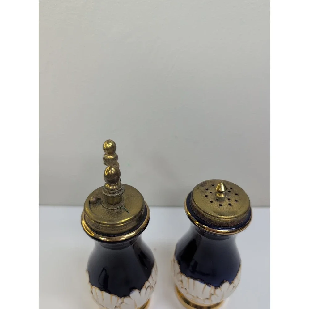 Macina Temperata Cobalt Blue Porcelain Pepper Mill‎ Salt Shaker Italy Baroque
